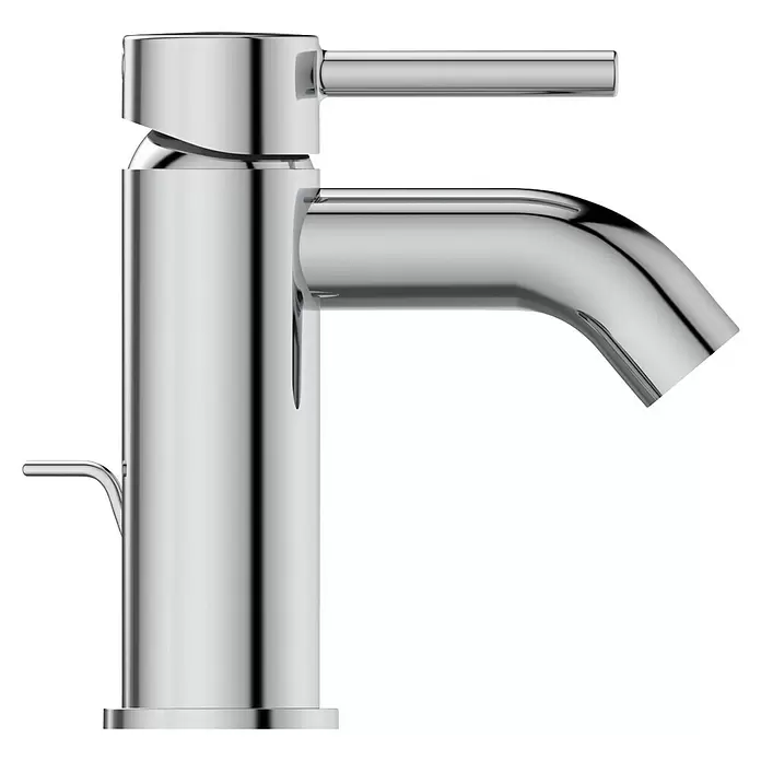 Ideal Standard Ceraline Waschtischarmatur - Chrom, Glänzend, Mit Ablaufgarnitur - Glänzende Chrom-Einhebelarmatur mit gebogenem Auslauf.