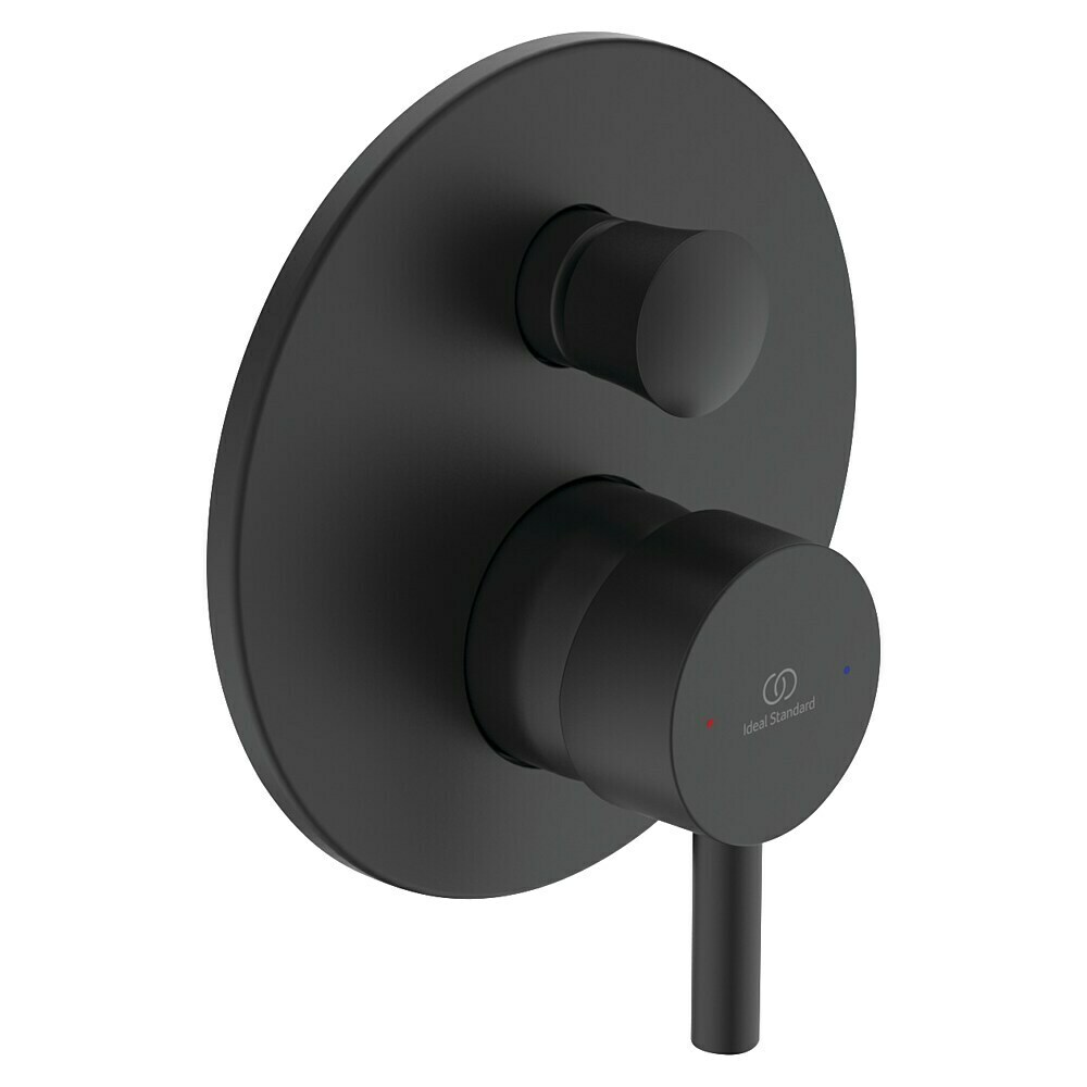 Ideal Standard BC769AA Conka Badewannenarmatur – Quadratisches Design, 180 Mm Größe – Mit Temperaturbegrenzer & Durchflussregler