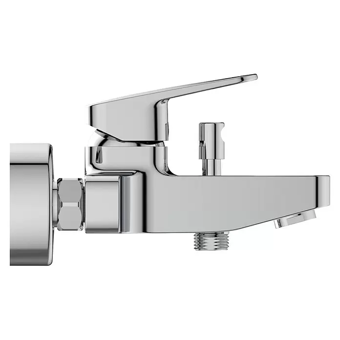 Ideal Standard Ceraplan Badewannenarmatur - Ausladung Armatur: 163 mm, Chrom, Glänzend - Moderner verchromter Wandmischhahn mit Einhebelgriff und Umsteller.