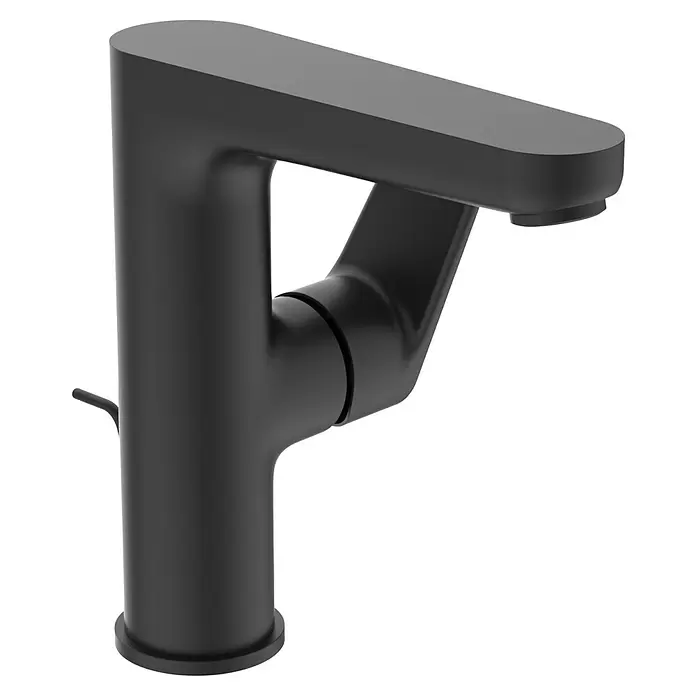 Ideal Standard Cerafine O Waschtischarmatur H155 - Schwarz, Matt, Mit Ablaufgarnitur - Moderner mattschwarzer Badwasserhahn mit schlankem, minimalistischem Design.