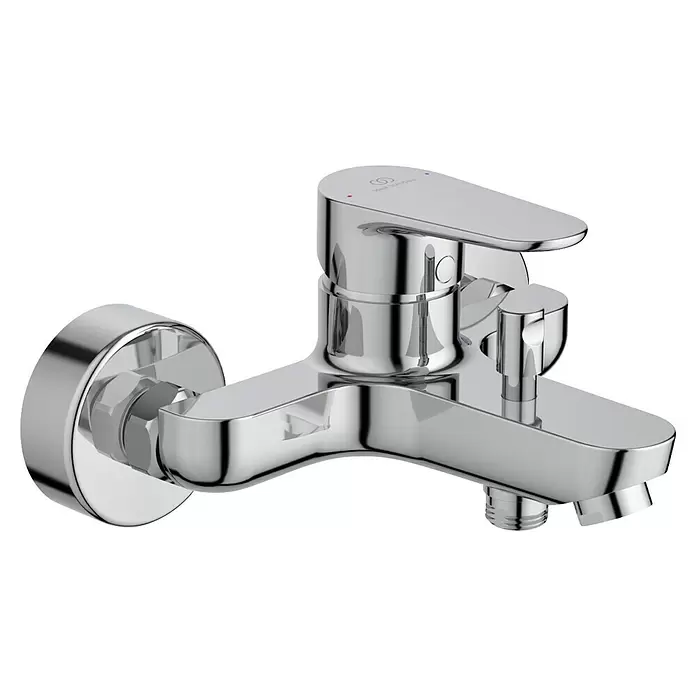 Ideal Standard Cerafine O Badewannenarmatur - Ausladung Armatur: 155 mm, Chrom, Glänzend - Verchromte Wand-Badewannen-/Duscharmatur mit Einhebelmischer und Umsteller.