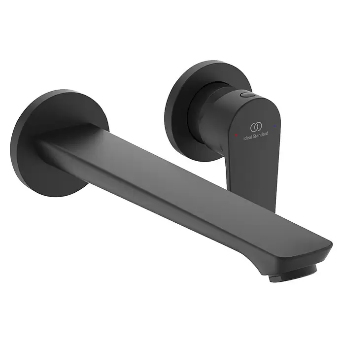 Ideal Standard Cerafine O Waschtischarmatur - Schwarz, Matt - Mattschwarze Wandarmatur für das Bad mit Einhebelmischer und elegantem Auslauf.