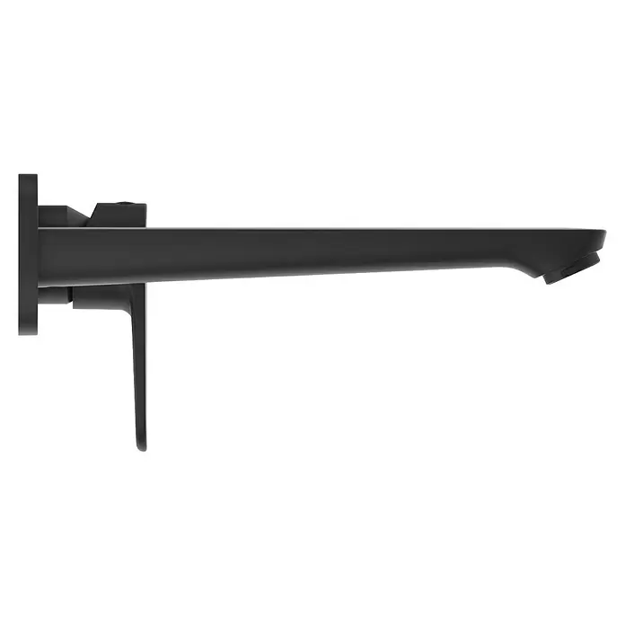 Ideal Standard Cerafine O Waschtischarmatur - Schwarz, Matt - Schwarze wandmontierte Armatur mit langem, geradem Auslauf und Einhebelgriff.