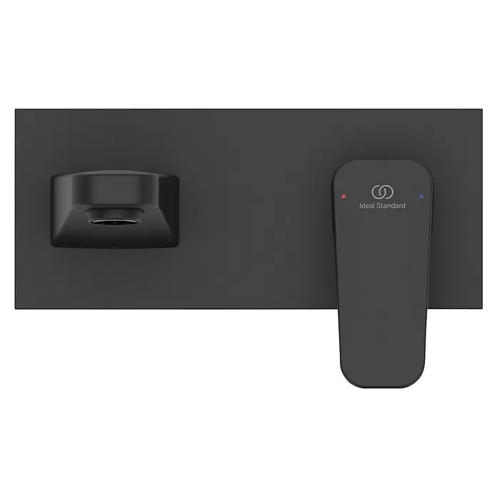 Ideal Standard Ceraplan Waschtischarmatur - Schwarz, Matt - Mattschwarze Ideal Standard Unterputzarmatur mit Auslauf und vertikalem Bedienhebel, mit Heiß- und Kaltwasseranzeige.