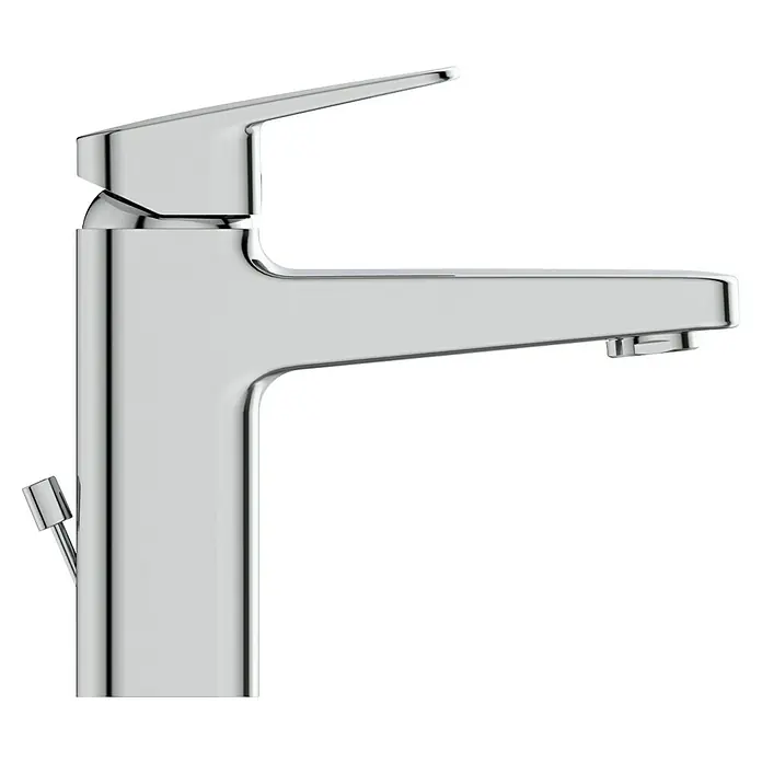 Ideal Standard Ceraplan Waschtischarmatur H90 - Chrom, Glänzend, Mit Ablaufgarnitur - Moderner Wasserhahn aus Chrom mit Hebel zur einfachen Bedienung. Ideal für Badezimmer und Küche.