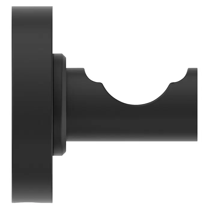 Ideal Standard WC-Set Iom 2 - 3 -tlg., Schwarz - Schwarze Gardinenstangenhalterung zur Wandmontage mit offener U-förmiger Aufnahme.