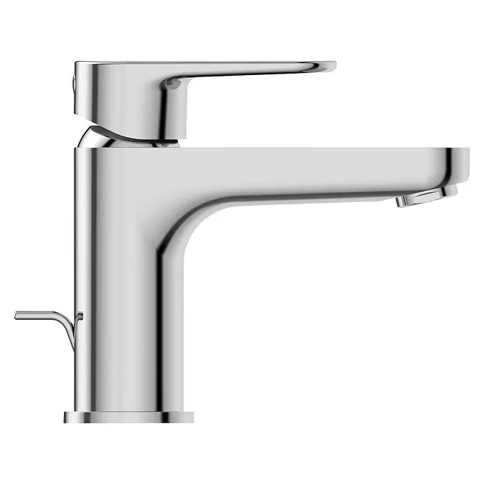Ideal Standard Cerafine O Waschtischarmatur H80 - Chrom, Glänzend, Mit Ablaufgarnitur - Eleganter Chrom-Einhebelmischer für Waschtisch mit Zugstangenablauf.