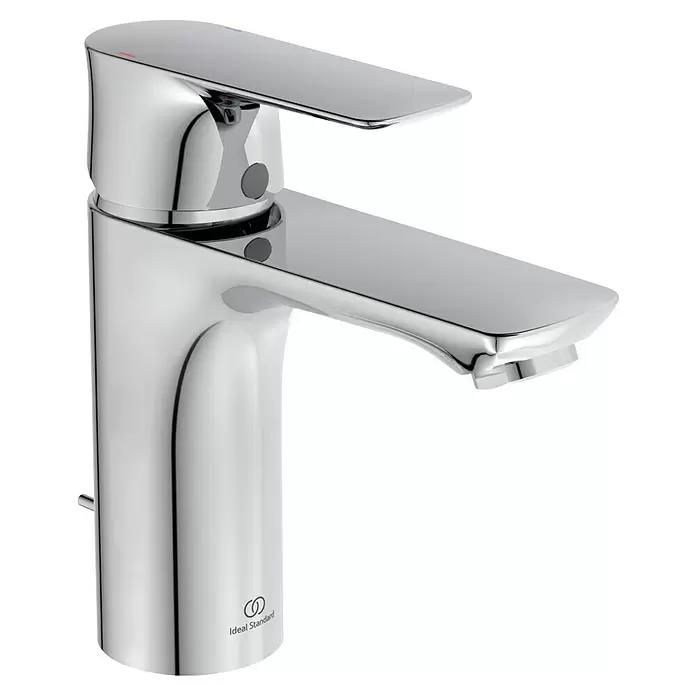 Ideal Standard Connect Air Waschtischarmatur - Höhe: 15,6 cm, Chrom, Glänzend - Eleganter, verchromter Einhebelmischer für ein modernes Waschbecken.