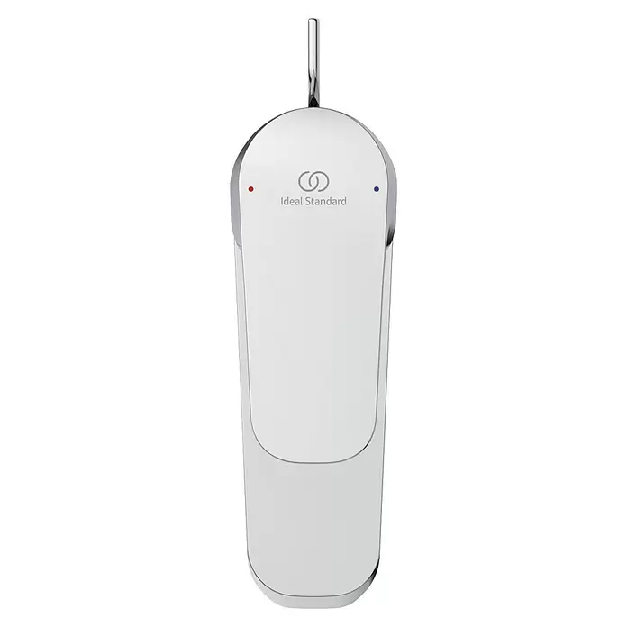 Ideal Standard Ceraflex Waschtischarmatur - Höhe: 15,9 cm, Chrom, Glänzend - Verchromte, weiße Ideal Standard Armatursteuerung mit Warm-/Kaltanzeigen.