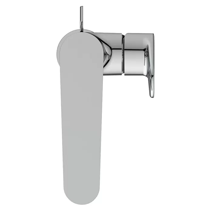 Ideal Standard Cerafine O Waschtischarmatur H155 - Chrom, Glänzend, Mit Ablaufgarnitur - Chromglänzender Einhebelmischer mit grauem, flachem Griff.
