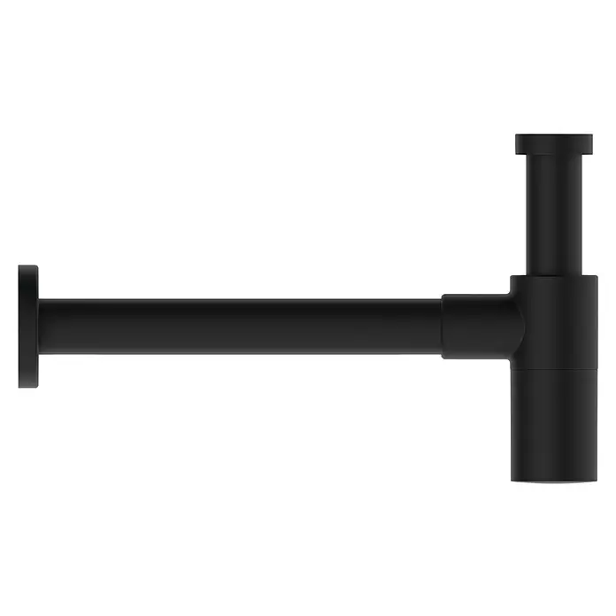 Ideal Standard Waschtisch-Siphon - 1 ¼″, Pulverbeschichtet, Schwarz - Matter schwarzer Siphon für Waschbecken.