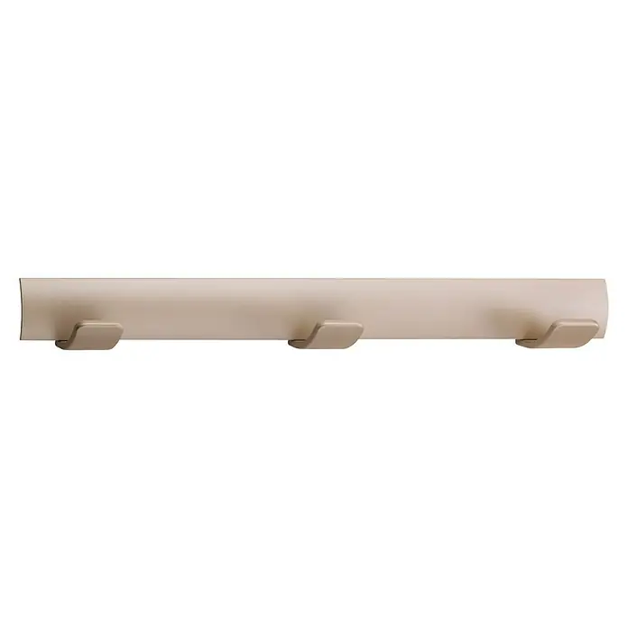 Inofix Perchero 3093 - L x An x Al: 38,4 x 5 x 4,6 cm, Madera, Beige - Perchero de pared beige con tres ganchos, ideal para colgar chaquetas y accesorios. Práctico y elegante para cualquier habitación.