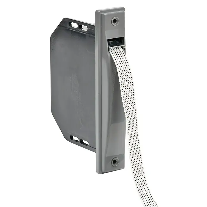Recogedor de cinta de persiana Minipack - Empotrado, Anchura de la correa: 18 mm - Un enrollador de persiana gris con cinta, ideal para el montaje y fácil manejo. Perfecto para tu hogar.