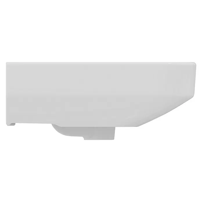 Ideal Standard i.life B Waschtisch - 55 x 48 cm, Ohne Spezialglasur, Hahnloch: Mitte, Mit Überlauf, Weiß - Weißes rechteckiges wandmontiertes Keramikwaschbecken.