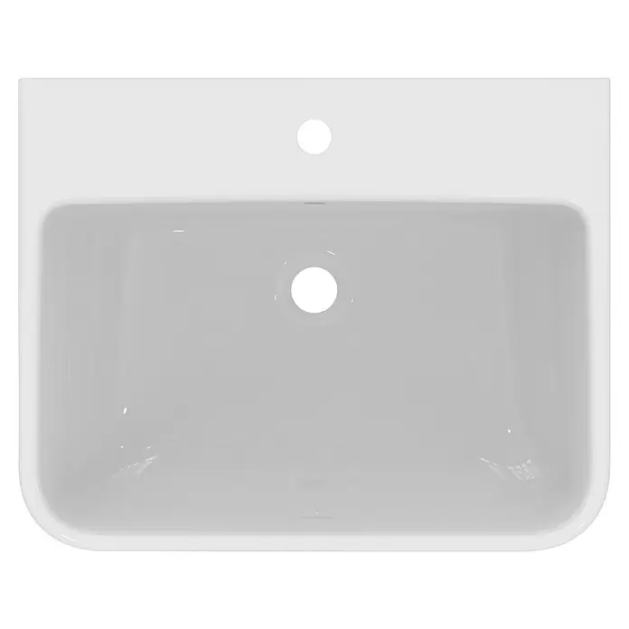 Ideal Standard i.life B Waschtisch60 x 48 cm, Ohne Spezialglasur, Hahnloch: Mitte, Mit Überlauf, Weiß