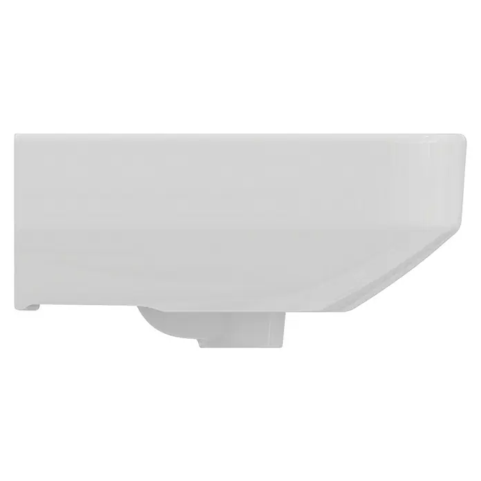 Ideal Standard i.life S Waschtisch - 60 x 38 cm, Ohne Spezialglasur, Hahnloch: Mitte, Mit Überlauf, Weiß - Weiße Keramikspüle in einem modernen Design. Ideal für jedes Badezimmer, bietet Funktionalität und Stil.