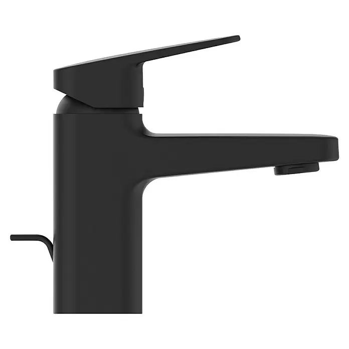 Ideal Standard Ceraplan Waschtischarmatur H75 - Schwarz, Matt - Matter schwarzer Einhebel-Waschtischarmatur in modernem Design mit Ablaufgarnitur.