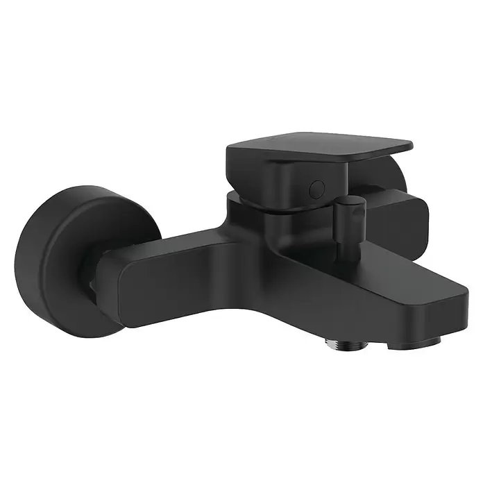 Ideal Standard Ceraplan Badewannenarmatur - Ausladung Armatur: 163 mm, Schwarz, Matt - Mattschwarze Bad- und Brausearmatur mit Umsteller.