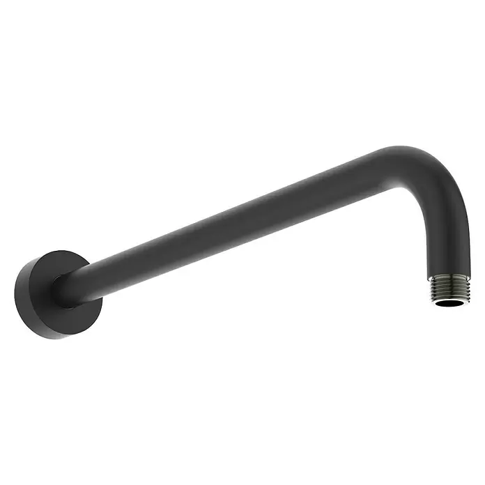 Ideal Standard Ceraline Duschsystem - Anzahl Strahlarten: 1 Stk., Schwarz - Mattschwarzer Duscharm mit Wandflansch und Gewindeanschluss.