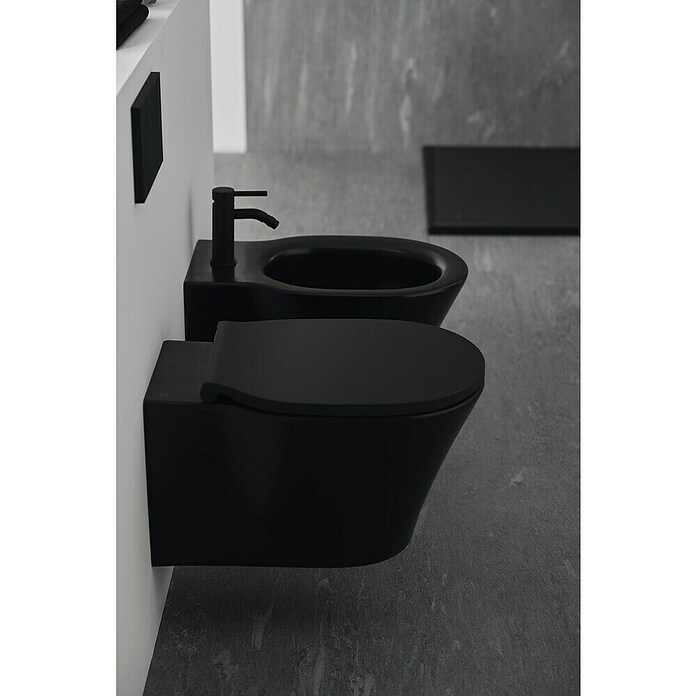 Ideal Standard Connect Air Wand-WC (Spülrandlos, Ohne Spezialglasur, Spülform: Tief, WC Abgang: Waagerecht, Schwarz) | BAUHAUS