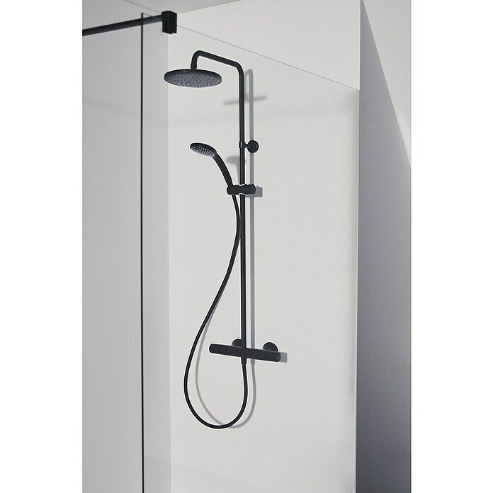 Ideal Standard Ceratherm Duschsystem T25 (Mit Thermostatarmatur, Höhe: 111,7 cm, Anzahl Strahlarten: 1 Stk., Schwarz) | BAUHAUS