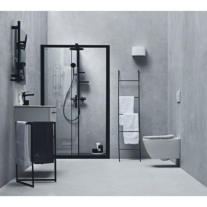 Ideal Standard Cerafine O Waschtischarmatur H120 (Schwarz, Matt, Mit Push-Open Ablaufgarnitur) | BAUHAUS