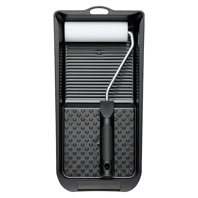 Kit para esmaltar - 3 pzs., Anchura cilindro: 11 cm - Bandeja de pintura con rodillo, ideal para pintar paredes y otras superficies, perfecta para proyectos de renovación.