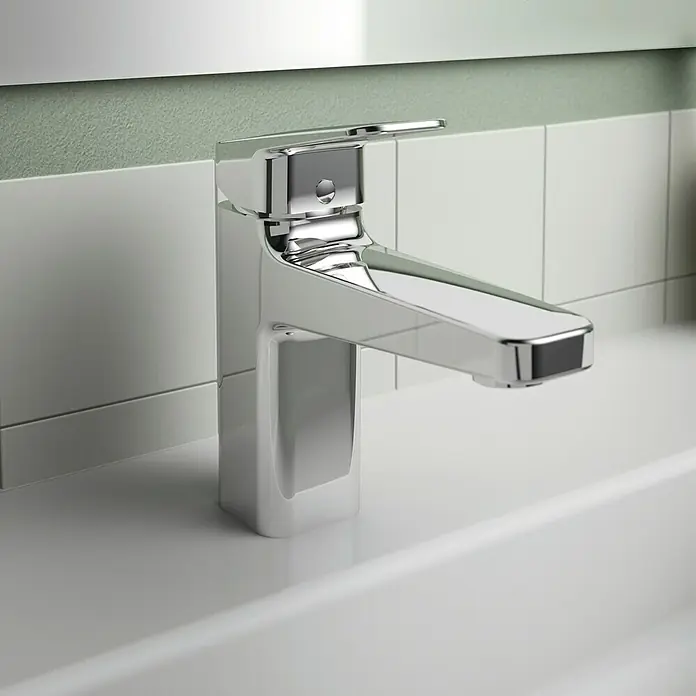 Ideal Standard Ceraplan Waschtischarmatur H90 - Chrom, Glänzend, Mit Ablaufgarnitur - Elegante Waschtischarmatur aus Chrom. Die Armatur zeichnet sich durch ein modernes Design und eine hochwertige Verarbeitung aus.