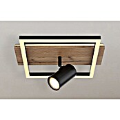 Globo LED-Deckenleuchte Kassu (24 W, Warmweiß, Schwarz/Holz, L x B x H: 32 x 27 x 15 cm, 2 Stk.) | BAUHAUS