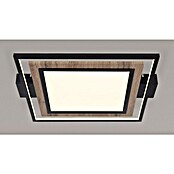 Globo LED-Deckenleuchte Gabalo (36 W, L x B x H: 50 x 45 x 5,5 cm, Schwarz/Holz, Warmweiß) | BAUHAUS