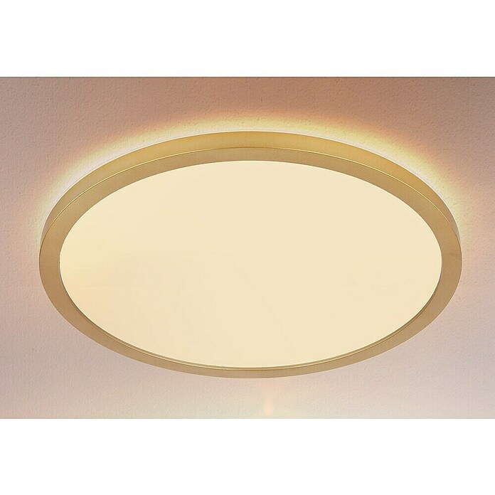 Globo LED-Deckenleuchte rund Sapana (18 W, Warmweiß, Messing, Ø x H: 29,4 cm x 25 mm) | BAUHAUS