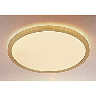 Globo LED-Deckenleuchte rund Sapana (18 W, Warmweiß, Messing, Ø x H: 29,4 cm x 25 mm)