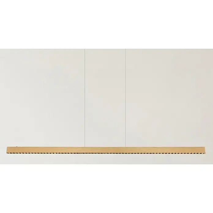 Globo LED-Pendelleuchte Dentsy - 43 W, Neutralweiß, Kupfer, L x B x H: 120 x 9 x 120 cm - Elegante lineare LED-Pendelleuchte aus hellem Holz. Das moderne Design sorgt für eine stilvolle Beleuchtung im Raum.