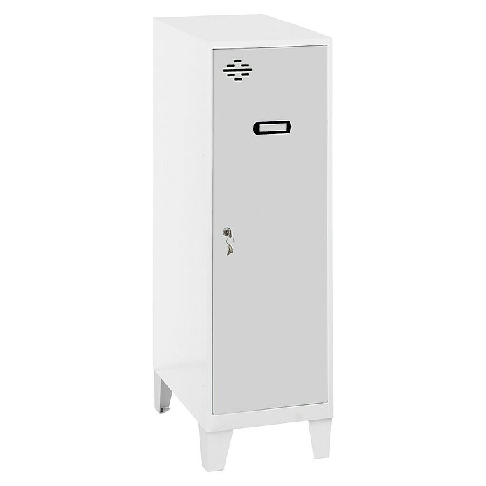 Simonrack Simonlocker Taquilla Single Mini con patas Desmontada (L x An x Al: 50 x 40 x 101,5 cm, Número de puertas: 1 ud., Blanco/Gris) | BAUHAUS
