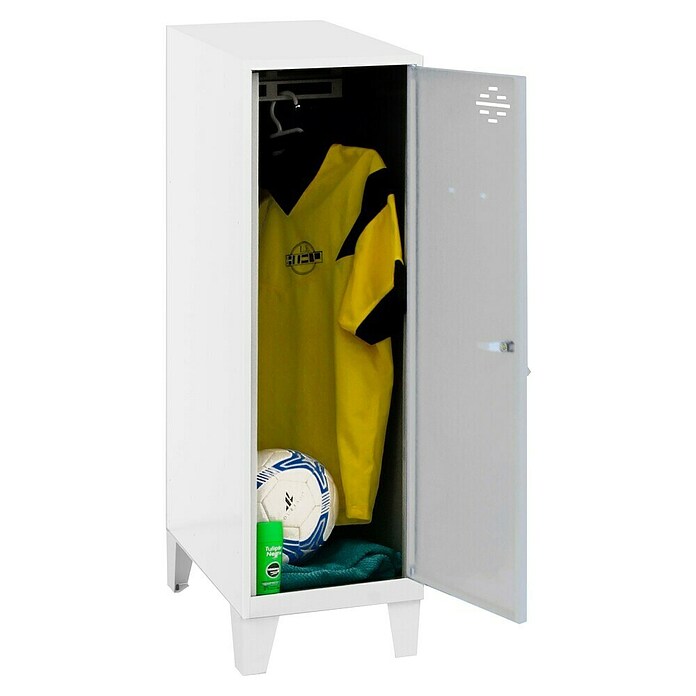 Simonrack Simonlocker Taquilla Single Mini con patas Desmontada (L x An x Al: 50 x 40 x 101,5 cm, Número de puertas: 1 ud., Blanco/Gris) | BAUHAUS