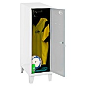 Simonrack Simonlocker Taquilla Single Mini con patas Desmontada (L x An x Al: 50 x 40 x 101,5 cm, Número de puertas: 1 ud., Blanco/Gris) | BAUHAUS