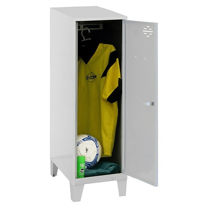 Simonrack Simonlocker Taquilla Single Mini con patas Desmontada (L x An x Al: 50 x 30 x 101,5 cm, Número de puertas: 1 ud., Gris/Gris) | BAUHAUS