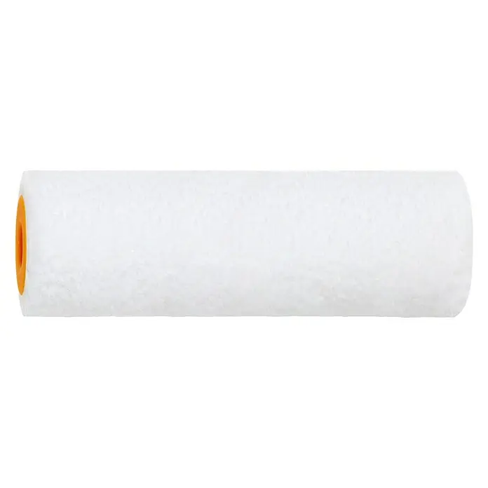 Recambio de rodillos K30 Magicfelt - Anchura cilindro: 12 cm - Un rodillo de pintura blanco con extremos naranjas, ideal para una aplicación suave de pintura en diversas superficies.