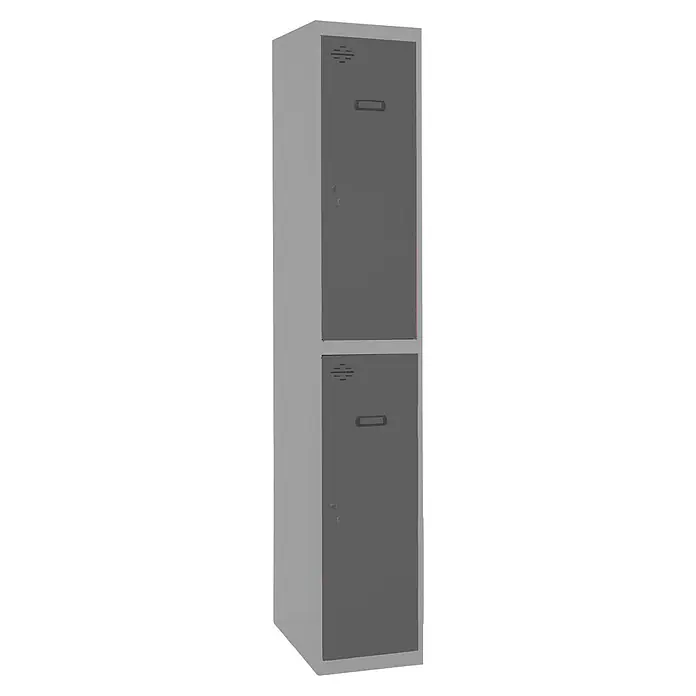 Simonrack Simonlocker Taquilla Tandem Inicial - L x An x Al: 50 x 30 x 180 cm, Número de puertas: 2 ud., Gris/Antracita - Taquilla gris de dos puertas, ideal para escuelas o vestuarios. El diseño robusto garantiza un almacenamiento seguro.