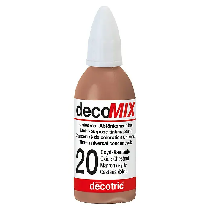 Decotric Abtönkonzentrat decoMIX - Oxydkastanie, 20 ml - Eine Flasche DecoMix Universal-Abtönkonzentrat, Farbton Oxyd-Kastanie, für vielseitige Anwendungen zum Färben und Tönen.