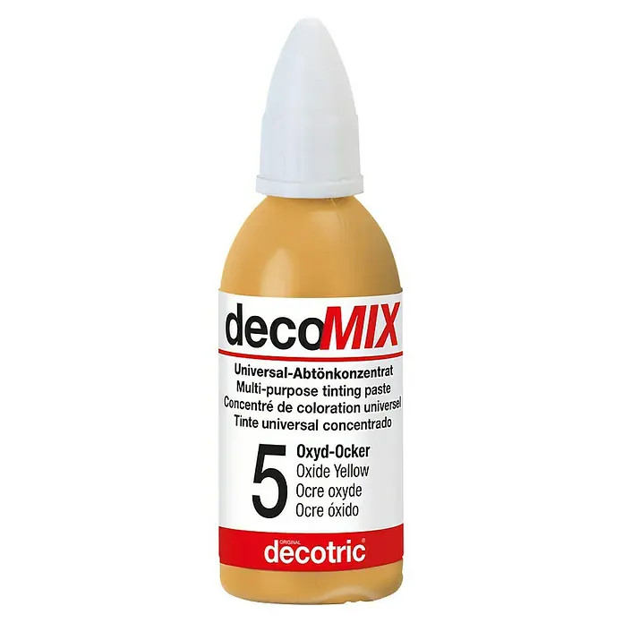 Decotric Abtönkonzentrat decoMIX - Oxydocker, 20 ml - Gelbe Universal-Abtönpaste von decoMIX, geeignet zum Mischen mit Farben und Lacken.