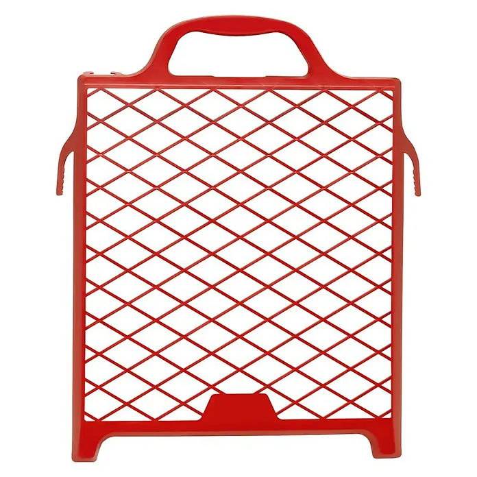 Rejilla para pintura - L x An: 29 x 27 cm, Plástico - Rejilla para cubo de rodillo de pintura roja para una distribución uniforme de la pintura. Ideal para trabajos de pintura.