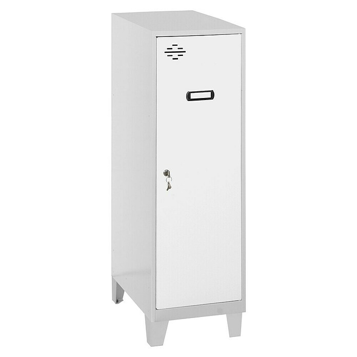 Simonrack Simonlocker Taquilla Single Mini con patas Desmontada (L x An x Al: 50 x 40 x 101,5 cm, Número de puertas: 1 ud., Gris/Blanco) | BAUHAUS