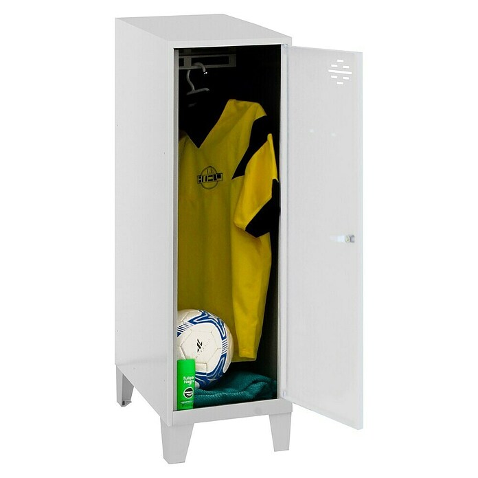 Simonrack Simonlocker Taquilla Single Mini con patas Desmontada (L x An x Al: 50 x 40 x 101,5 cm, Número de puertas: 1 ud., Gris/Blanco) | BAUHAUS