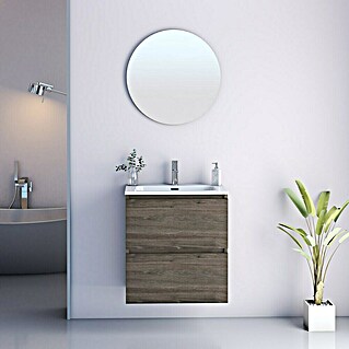 Conjunto de mueble de baño Kira (60 cm, Sepia, Efecto madera, 3 pzs.)