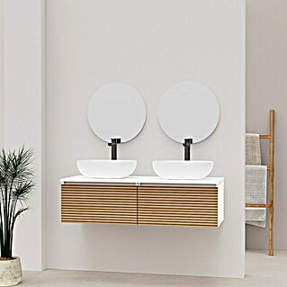 Conjunto de mueble de baño Osaka Top 1C (120 cm, Blanco/Nogal, 5 pzs.)