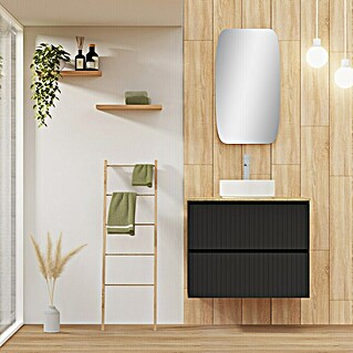 Artysan Conjunto de mueble de baño Yako 2C (Ancho: 80 cm, Negro, 3 pzs.)