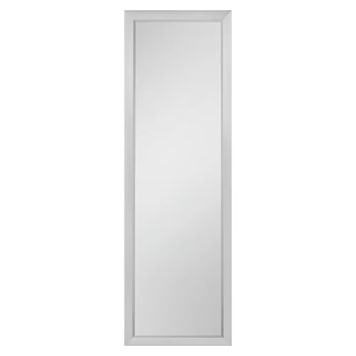 Rahmenspiegel Juliette - 50 x 150 cm, Silber, Metall - Weißer rechteckiger Spiegel mit Rahmen.
