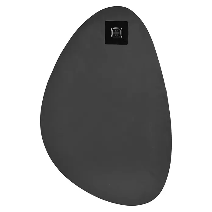 Rahmenspiegel Idona - 40 x 60 cm, Schwarz, Metall - Rückseite eines dekorativen Spiegels mit unregelmäßiger Form, ideal für moderne Innenräume. Inklusive Befestigung zur einfachen Wandmontage.