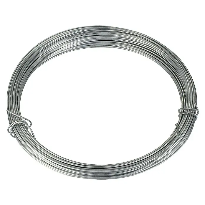 Cable metálico DY270209 - Ø x L: 1,8 x 25 mm, Zincado - Rollo de alambre de atar galvanizado. Ideal para atar de forma segura y permanente diversos materiales en la construcción o horticultura.